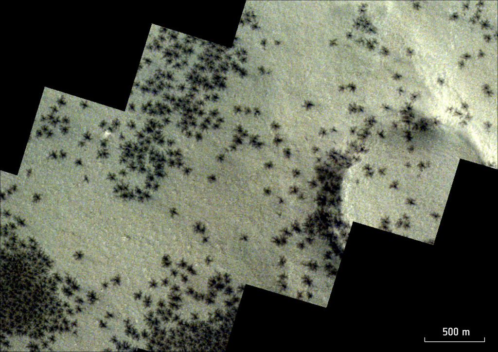Qué son en realidad las “arañas” vistas por una sonda de la ESA en la “ciudad Inca” de Marte