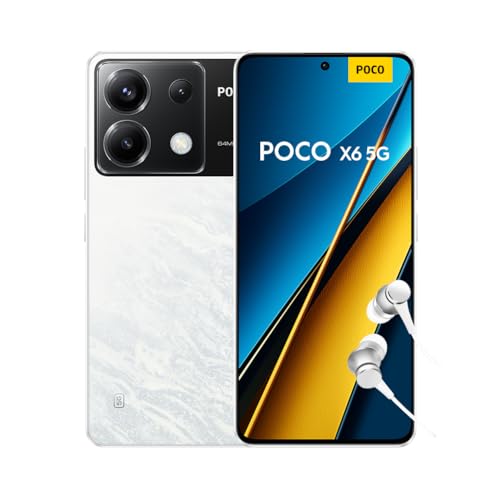 Poco X6 - Smartphone de 8+256GB, Pantalla AMOLED de 6.67” 120Hz 1.5K, Snapdragon 7s Gen 2, Triple cámara de hasta 64MP, 5000mAh, Blanco (Versión ES)